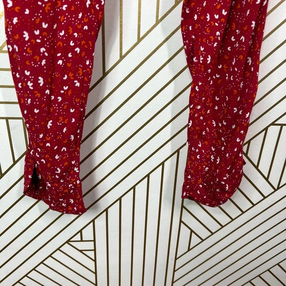 Poupette St Barth Red Sky Rayon Georgette Foe Printed Pants Size US XS - Picture 4 of 12